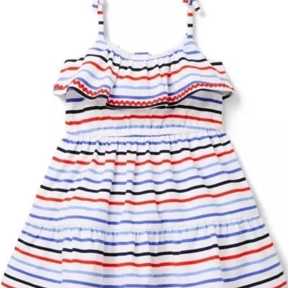 Red white and blue stripe Janie and Jack Ruffle Sundress